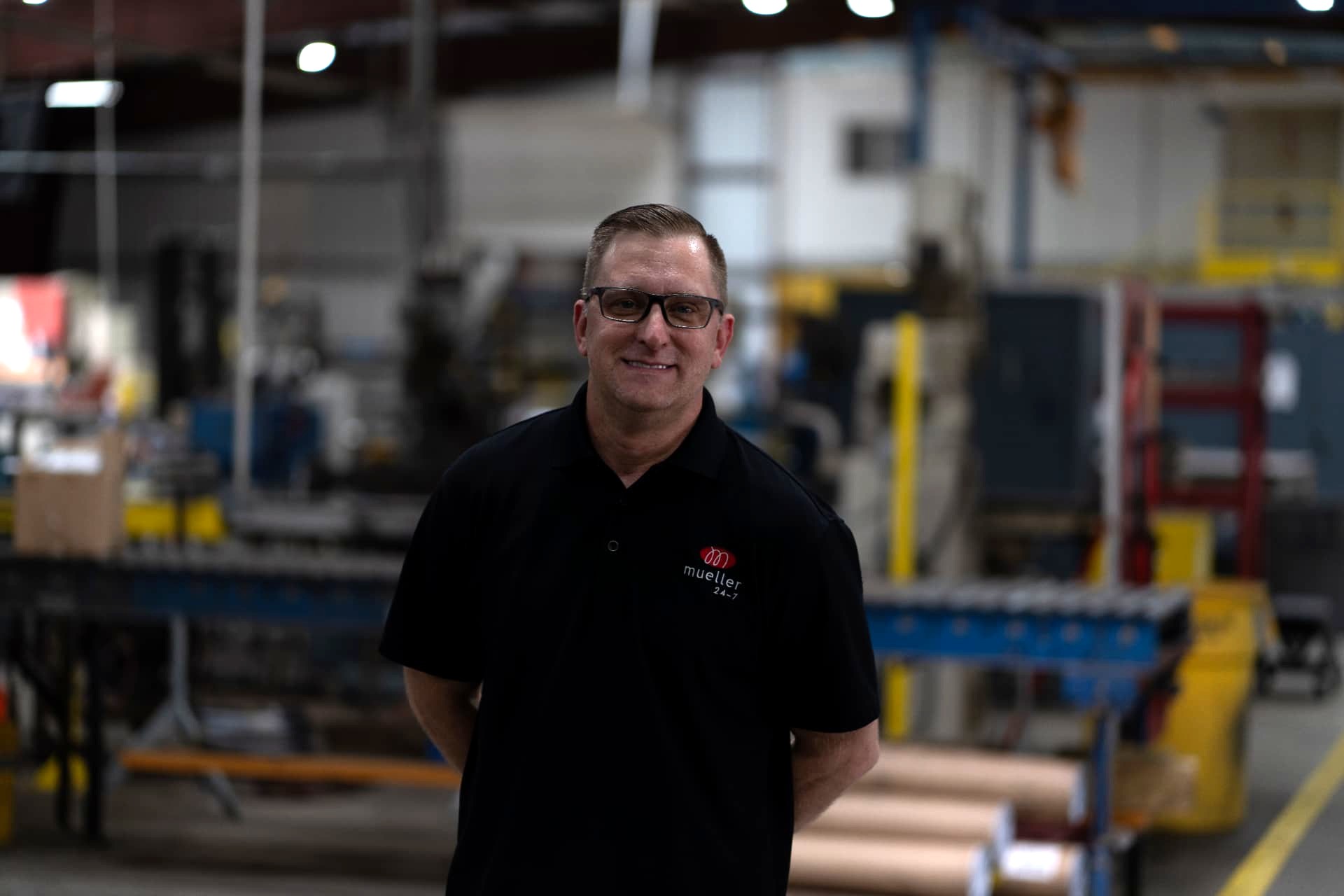 Joseph Mueller, President, on the Sherman shop floor